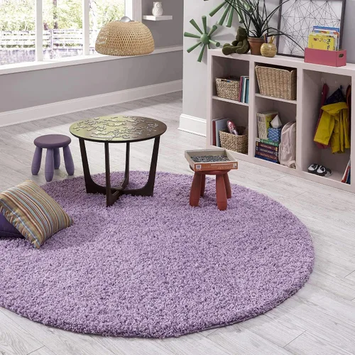 Miniatura 70 de Unique Loom Zuniga Solid Shag Collection alfombra moderna de felpa negra de área (7' 0 x 10' 0)