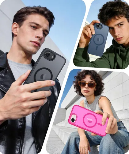 Miniatura 184 de FNTCASE Funda para iPhone 17 Pro: Fundas delgadas translúcidas de color azul claro compatibles con MagSafe, protección completa de la cámara