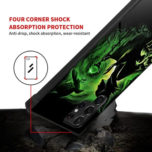 Miniatura 4 de CARLOCA Funda compatible con Samsung Galaxy S22 Ultra, diseño de dama mágica verde, ultra protección, a prueba de golpes, de silicona suave, TPU