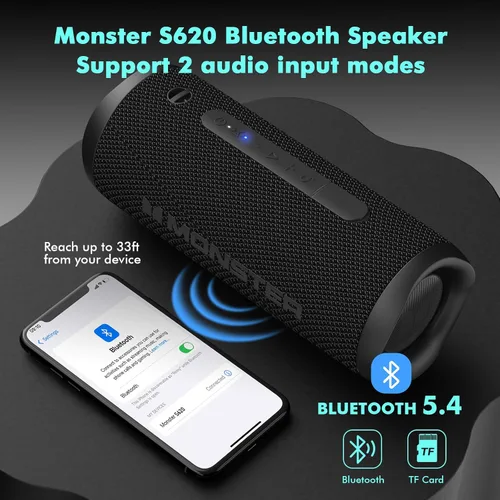Miniatura 2 de Monster Altavoz Bluetooth, Altavoces Bluetooth Inalámbricos Portátiles para Exteriores, 60W True Wireless Stereo IPX8 Impermeable, Emparejamiento
