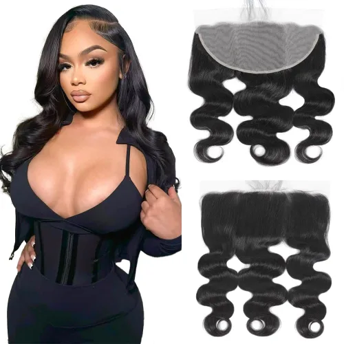 Miniatura 26 de CHEEON Frontal de encaje HD de 13 x 4 de 12 pulgadas, cabello humano brasileño ondulado con cierre frontal de encaje, 100% cabello humano virgen sin