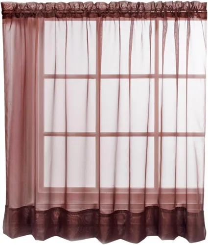 Miniatura 52 de Stylemaster Elegance Cenefa recta de gasa transparente, 60 x 14 pulgadas, color dorado