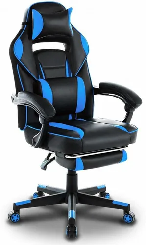 DJY-2470 Silla ergonómica para videojuegos, silla de computadora estilo carreras con soporte lumbar ajustable y reclinable, silla de videojuegos de