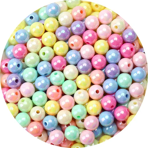 Miniatura 17 de BONNY BOXX 2000 piezas 4 mm cuentas redondas de acrílico de zafiro suave, bolas de plástico de chicle de burbujas, cuentas gruesas de bolas