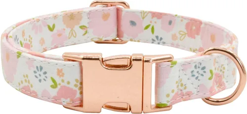 Miniatura 9 de Collar de perro con hebilla de metal, duradero y ajustable, suave para perros pequeños, medianos y grandes 03-flor5