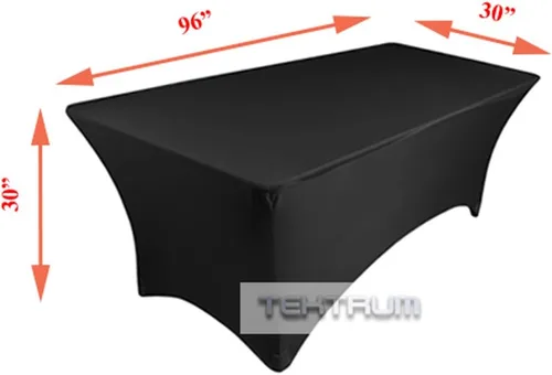 Miniatura 3 de TEKTRUM Mantel elástico rectangular de 8 pies de largo, para jacuzzi, para feria comercial, tela de alta calidad (negro)