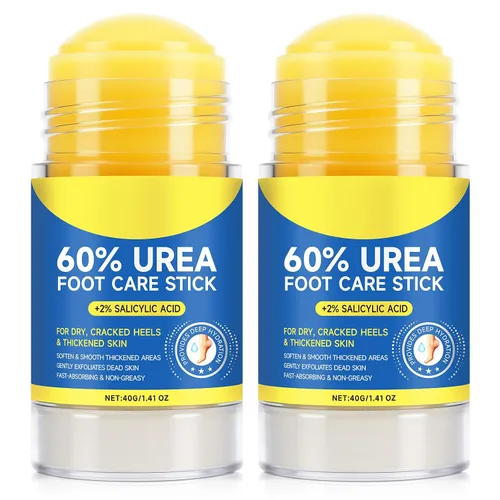 Crema para pies 60% urea en barra con 2% de ácido salicílico, barra de cuidado de pies de urea y crema - Hidratante para piel seca y agrietada en