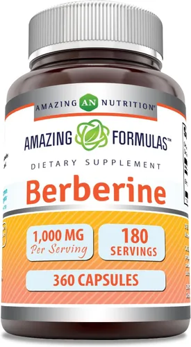 Miniatura 8 de Amazing Formulas Berberina 1000mg por porción 120 Cápsulas Suplemento Sin OMG Sin gluten Fabricado en EE. UU