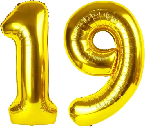Miniatura 41 de Globo de cumpleaños número 4 dorado de 40 pulgadas, globos gigantes del número cuatro 14 24 34 40 44 2024, globos grandes de lámina de mylar para Oro