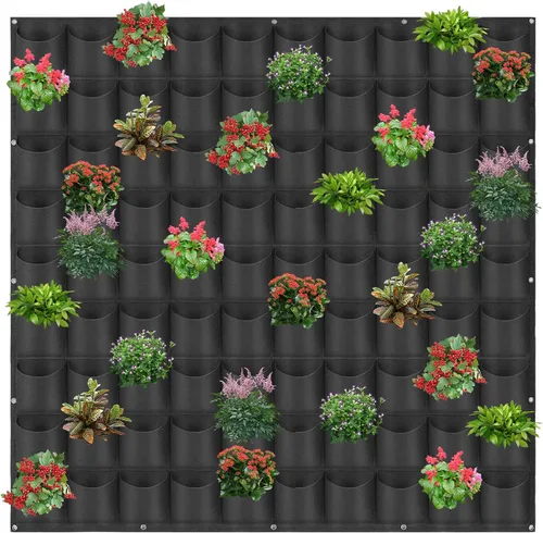 Miniatura 16 de Bolsas colgantes para macetas con 12 bolsillos, bolsas de cultivo verticales para colgar en la pared, macetas de jardín de hierbas para interiores