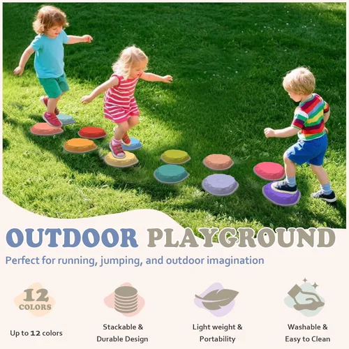 Miniatura 4 de Piedras de equilibrio para niños, 8/12 piezas de piedras de equilibrio para niños pequeños, juguetes sensoriales de curso de obstáculos Macarons