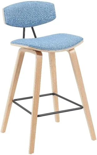 Miniatura 15 de Armen Living Fox - Taburete de bar moderno de mediados de siglo de piel sintética gris y madera negra de 25.5 pulgadas Piel sintética gris/negro
