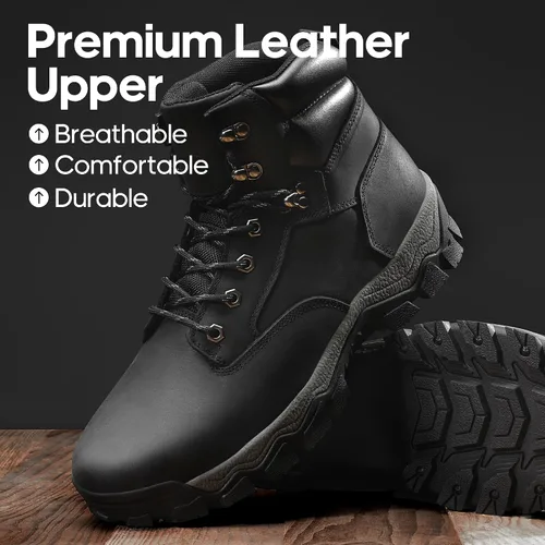 Miniatura 2 de NORTIV 8 Botas de senderismo para hombre, impermeables, a medio tobillo, botas de trekking para exteriores, botas de senderismo de cuero