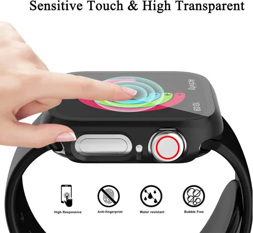 Miniatura 3 de Paquete de 12 fundas compatibles con Apple Watch de 1.575 pulgadas SE 3 SE 2 Series 6 5 4 SE con protector de pantalla de vidrio templado