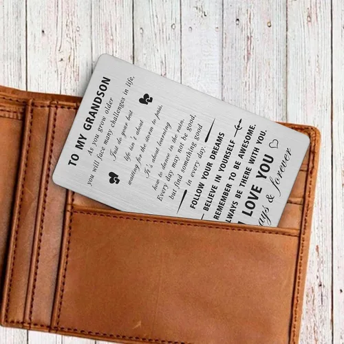 Miniatura 4 de CPLJW Tarjeta de regalo de cumpleaños para nieto – Never Forget I Love You – Tarjeta de felicitación de cumpleaños para nieto, regalo de abuela