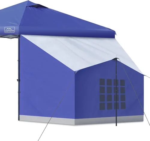 KAMPKEEPER Side Tent,1/2 Person Camping Tent for 10' x 10' Pop Up Canopy, Easy Set Up Gazebo,Compatible with 10' Wide Canopy Tent 2-Azul marino