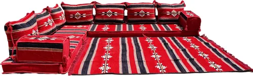Miniatura 19 de Sofá de piso modular hecho a mano arabicsofa – Asiento oriental Majlis con cojines de respaldo