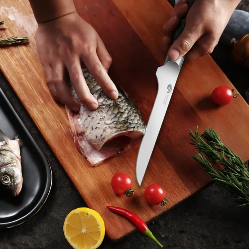 Miniatura 4 de TUO Black Hawk - Cuchillo de filete de 6 pulgadas para recortar grasa de carne, desollado de ciervos, mango de espiga completa, acero alemán de alto