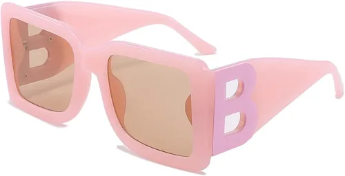 Miniatura 43 de PORADAY Gafas de sol cuadradas grandes de moda para mujeres y hombres, marco grueso negro de lujo, gafas de sol modernas con montura grande