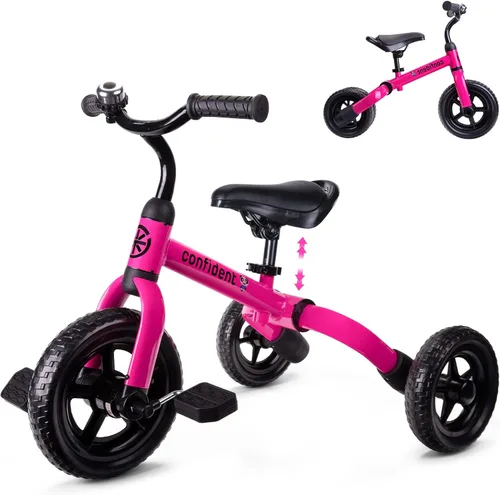 Miniatura 14 de YGJT Triciclo 3 en 1 para niños de 2 a 5 años, bicicletas de equilibrio plegables para niños con asiento ajustable y pedal extraíble, juguetes