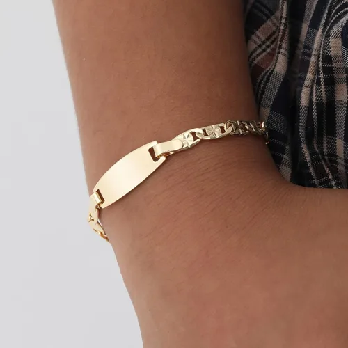 Miniatura 153 de Pulsera de barra para bebé: chapado en oro de 18 quilates, pulsera con placa de identificación personalizada para niños pequeños de mamá, nombre