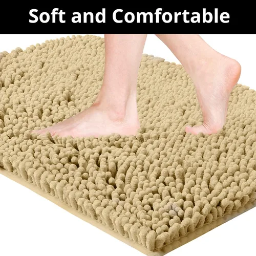 Miniatura 3 de Alfombras de baño, extra suaves y absorbentes, antideslizantes, felpilla de lujo, alfombras de felpa para bañeras, ducha y debajo del fregadero