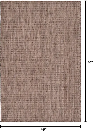 Miniatura 2 de Unique Loom Collection Alfombra de Área Plana Casual de Transición Sólida Jaspeada para Interiores/Exteriores