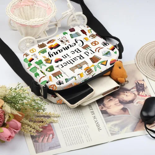Miniatura 5 de PWHAOO Bolsa de maquillaje de viaje de Alemania, preferiría estar en Alemania, bolsa de cosméticos para vacaciones - Regalo de recuerdo, Más bien