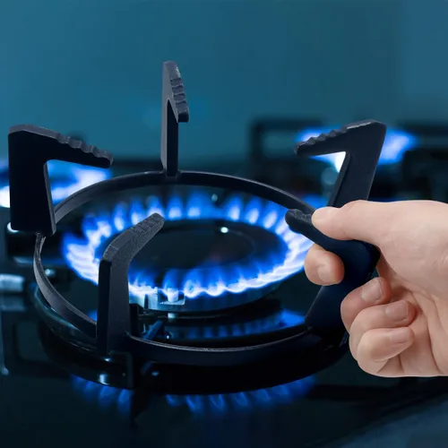 Miniatura 5 de OSALADI Wok Stand Wok - Estante para estufa de gas de hierro fundido con cinco pies antideslizante y ahorro de tiempo para la cocina del hogar