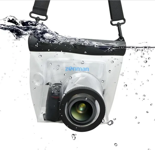 Miniatura 5 de ZONMAN, bolsa de estuche impermeable sumergible en el agua para cámaras digitales DSLR de las marcas Canon Nikon Sony Pentax (transparente)