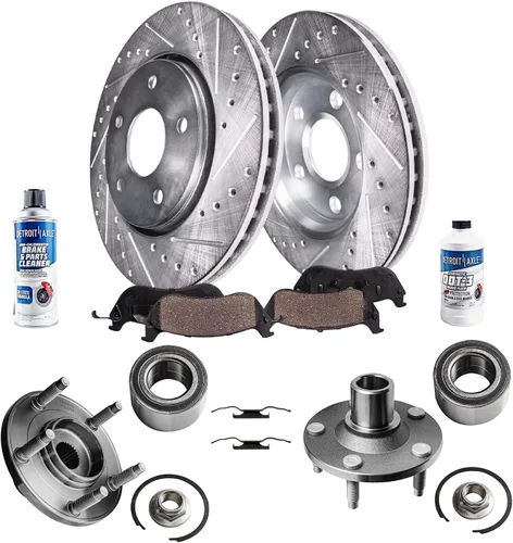 Miniatura 94 de Detroit Axle - Rotores de freno para Ford Mustang 2015, 2016, 2017, 2018, 2019, 2020, 2021, 2022, 2023, repuesto de rotores de freno de disco