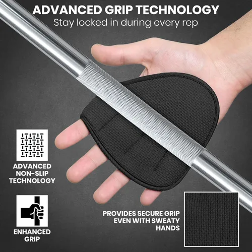 Miniatura 2 de Stealth Sports Almohadillas de agarre de gimnasio para levantamiento de pesas, almohadillas de neopreno antideslizantes, sustituto de guantes