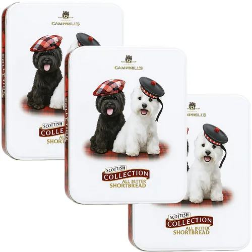 Miniatura 9 de Campbells Shortbread Westie Dog Lata de 5.29 onzas (5.29 oz) – Galletas surtidas de mantequilla de Escocia, galletas y galletas de té británicas