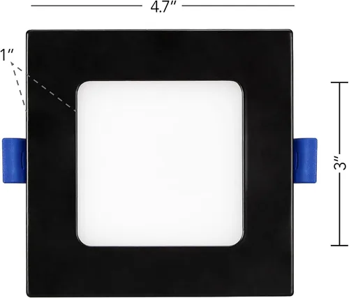Miniatura 2 de Maxxima Foco empotrable LED cuadrado ultrafino de 4 pulgadas, 5 CCT seleccionables a color, 2700 K/3000 K/3500 K/4000 K/5000 K, 700 lúmenes, borde