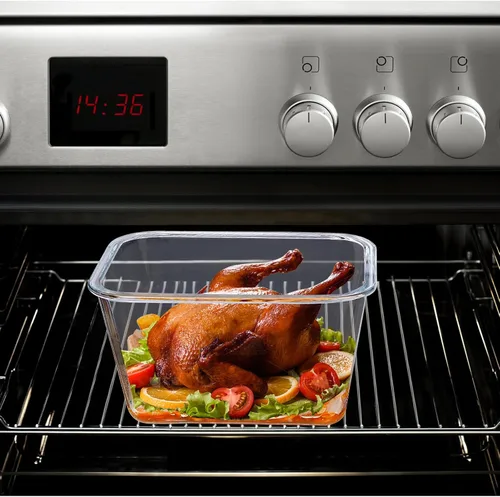Miniatura 3 de Paquete de 2 recipientes de almacenamiento de vidrio grandes de 87.9 fl oz/88 onzas con tapas, juego de recipientes de alimentos para preparación