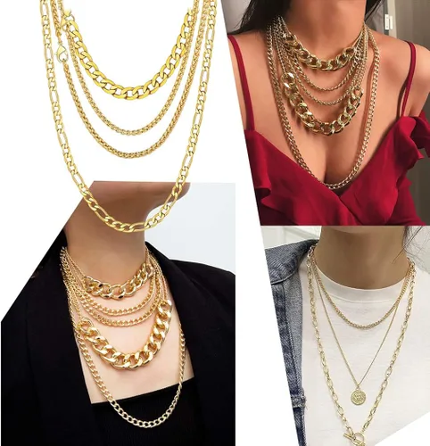 Miniatura 2 de Suplight Cuban Link Chain for Men Women, 18K GoldBlack Plated q316L Miami Cuban Chain Stainless Steel Chains Mens Necklaces 4MM 6MM 9MM 18" 20" 22