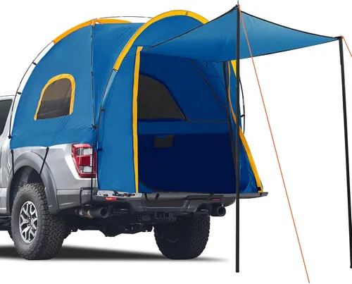 Miniatura 12 de Tienda de campaña para camioneta con toldo de sombra, impermeable PU5000mm Oxford para caja de camioneta de 5 a 5.2 pies para camping, viajes