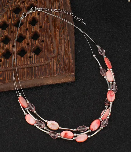 Miniatura 3 de Collar a capas con cristal para mujer, gargantilla con cadena de plata gruesa, regalo de cumpleaños para mujer