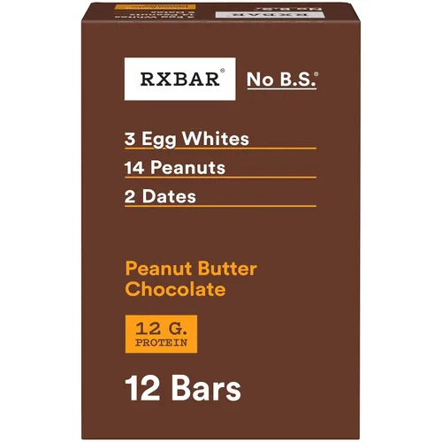 Miniatura 11 de RXBAR - Barras de proteína, con 12g de proteína, snacks libres de gluten, sabor a chocolate con mantequilla de maní (6 cajas, 30 barras)