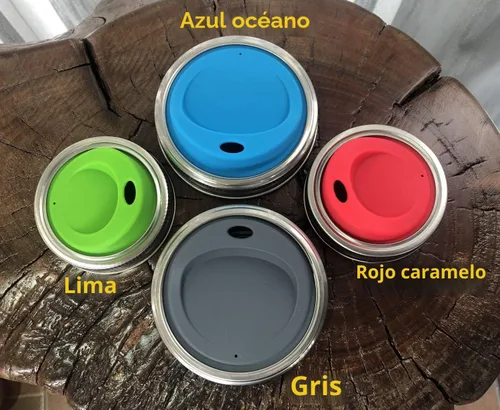 Miniatura 3 de Kit de tapa reutilizable de silicona de grado alimenticio y sin BPA para beber jugo de café con anillos de acero inoxidable para mason, bolas