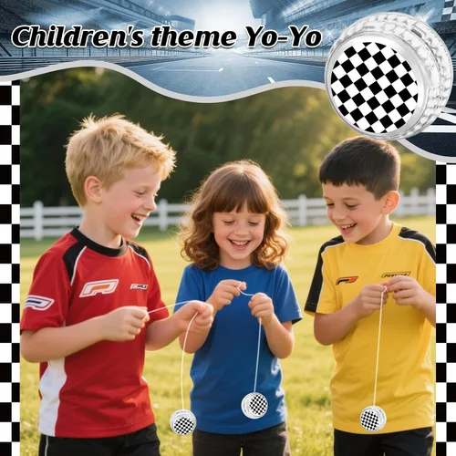 Miniatura 5 de 24 Pack de bolas de yoyó con luces LED temáticas de autos de carreras para fiestas, regalos de regreso a clases, juguetes de yoyó con luces LED al
