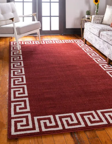 Miniatura 23 de Unique Loom Athens Collection - Alfombra clásica geométrica con diseño de borde moderno, 2 x 3 pies, color carbón/beige