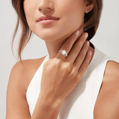 Miniatura 4 de AENEAS Anillo de perlas para mujer, plata de ley 925, anillos de perlas cultivadas de agua dulce natural real, ajustable, anillo de perlas abiertas