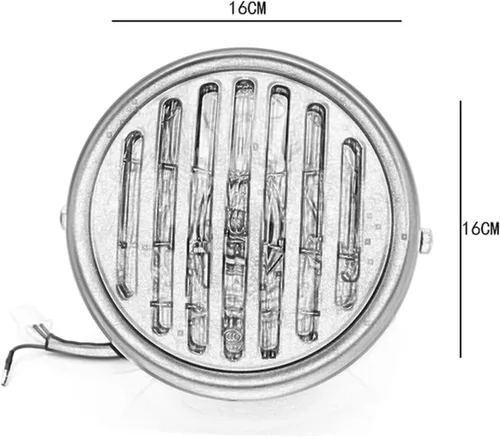 Miniatura 4 de 6 1/2" motocicleta faro parrilla cabeza lámpara Cafe Racer Bobber Chopper (lente ámbar)