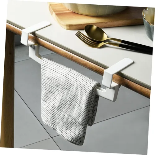 Miniatura 3 de Zerodeko Toallero de baño, barra de platos, estante de plástico para toallas, estante para colgar, 2 piezas, material ABS, soporte para toallas