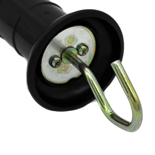 Miniatura 4 de Mango de puerta de resorte de valla eléctrica de plástico con aisladores y juego de anclaje, negro (2BlackMB+084)