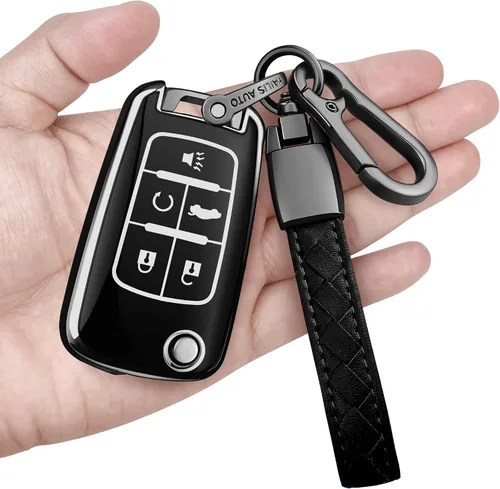 Miniatura 10 de Funda para llave de Chevrolet con llavero, carcasa protectora de TPU suave con protección completa compatible con Chevy Equinox Camaro Cruze Malibu