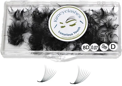 Miniatura 5 de 6D - 0.07 C y D Curl 1000 Abanicos de volumen prehechos sueltos, extensiones de pestañas hechas a mano, suministros de volumen ruso para abanicos