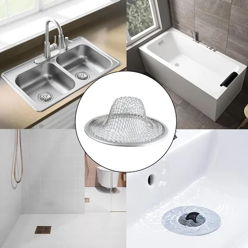 Miniatura 6 de 2 coladores para fregadero de cocina, cesta superior de 2 pulgadas/1 pulgada, cesta de filtro de drenaje redonda, colador de alimentos, colador