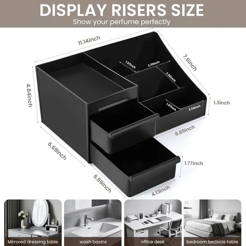 Miniatura 2 de Organizador de colonia para hombre, organizadores de baño, organizador para hombres, soporte para colonia, bandeja de perfume, soporte de perfume